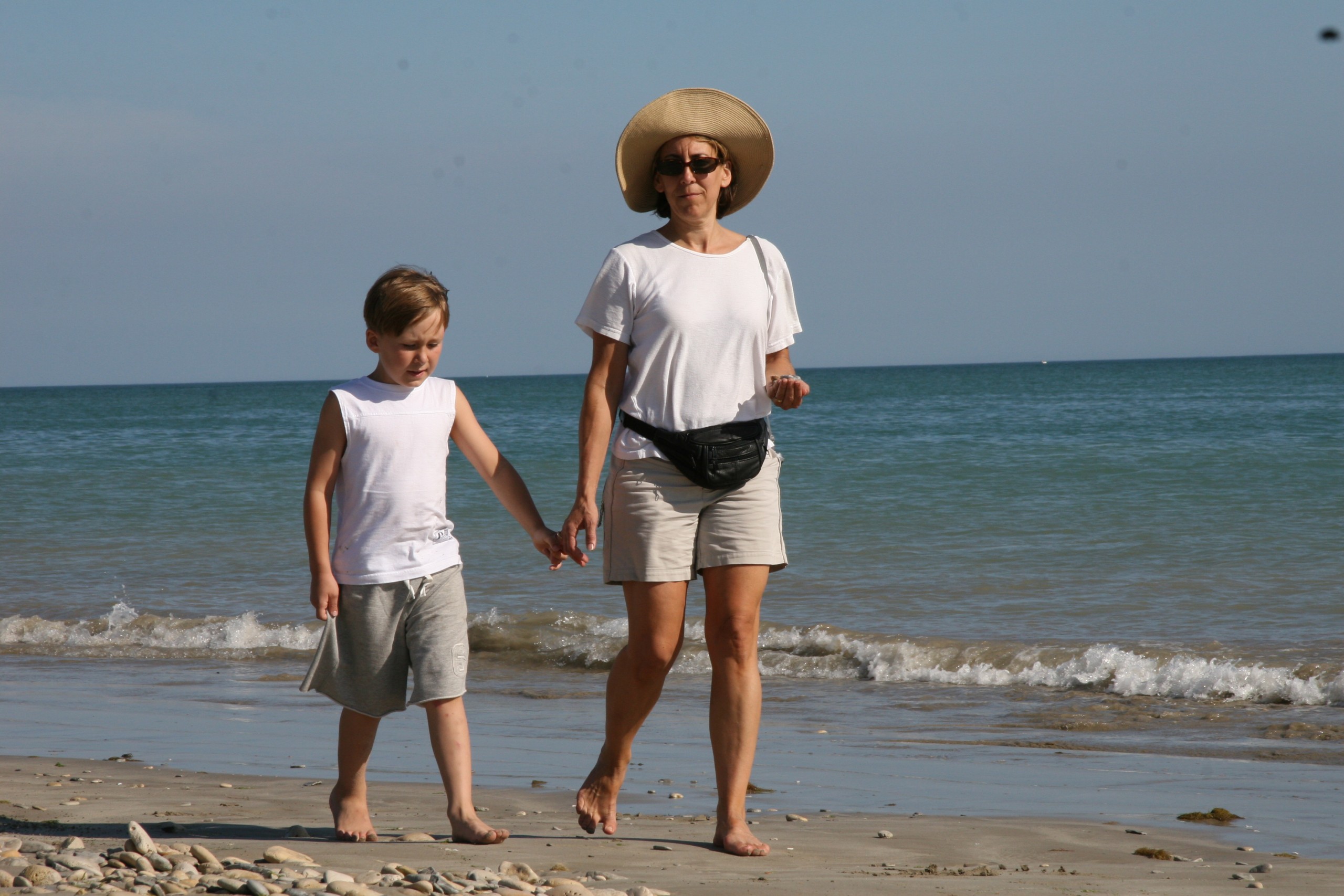 Walking hand in hand with Hunter at Rehobeth 2007
